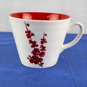 Starbucks Mug Coffee Cup 2008 Japanese Cherry Blossom Floral Red Asian Flower